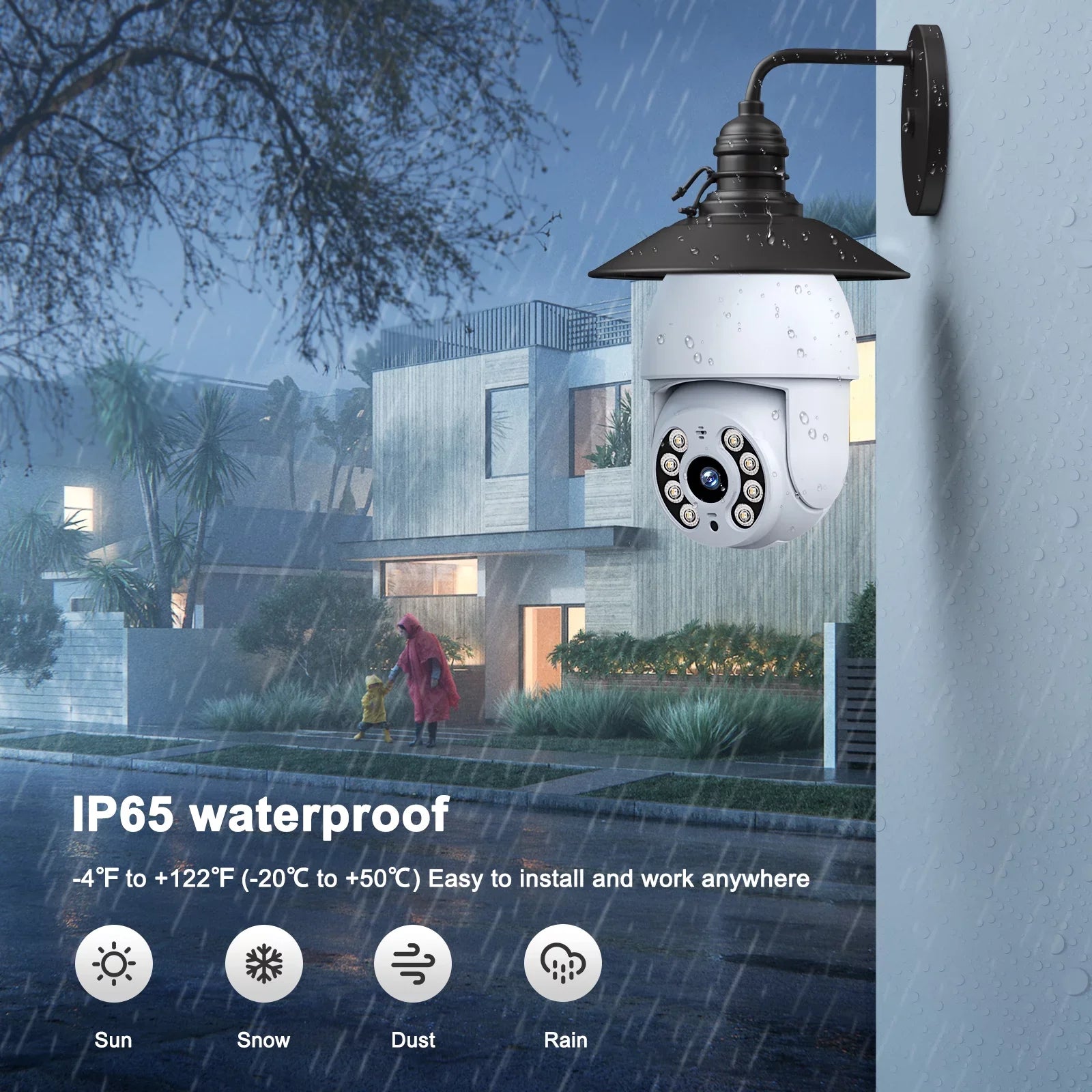 Indoor Light Dome Toguard WiFi Camera Security 2 Surveillance Packs Wireless Bulb SC30 PTZ 2K/4MP Outdoor Camera