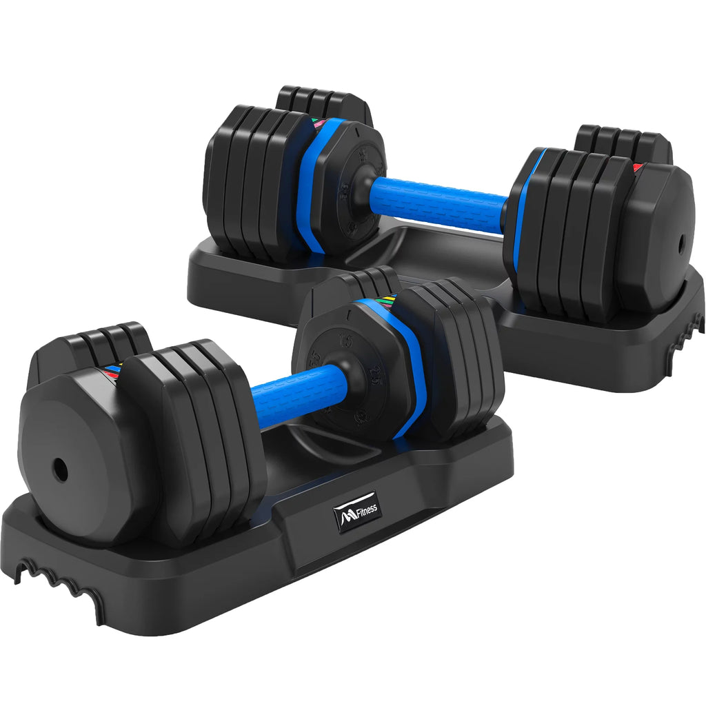 Dumbbell Handle Workout 55lb Set for with with Fast Turning by Full Dumbbell of - Body Anti-Slip x2 Weight Tray, Exercise 2 Fitness Suitable Dumbbell Adjust Adjustable Handle,