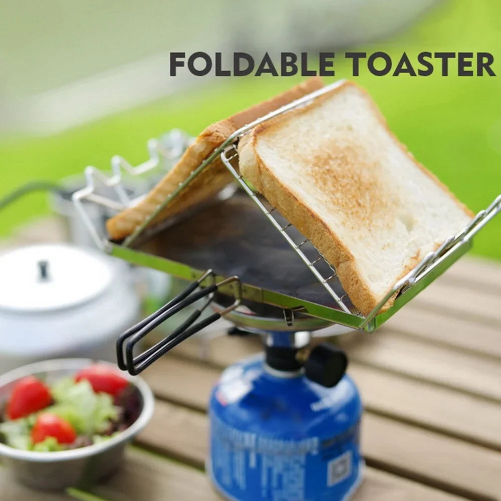 Toaster Toaster Stove Camp for Camping FlyFlise Bread Steel Rack Stainless Backpacking Picnic Folding