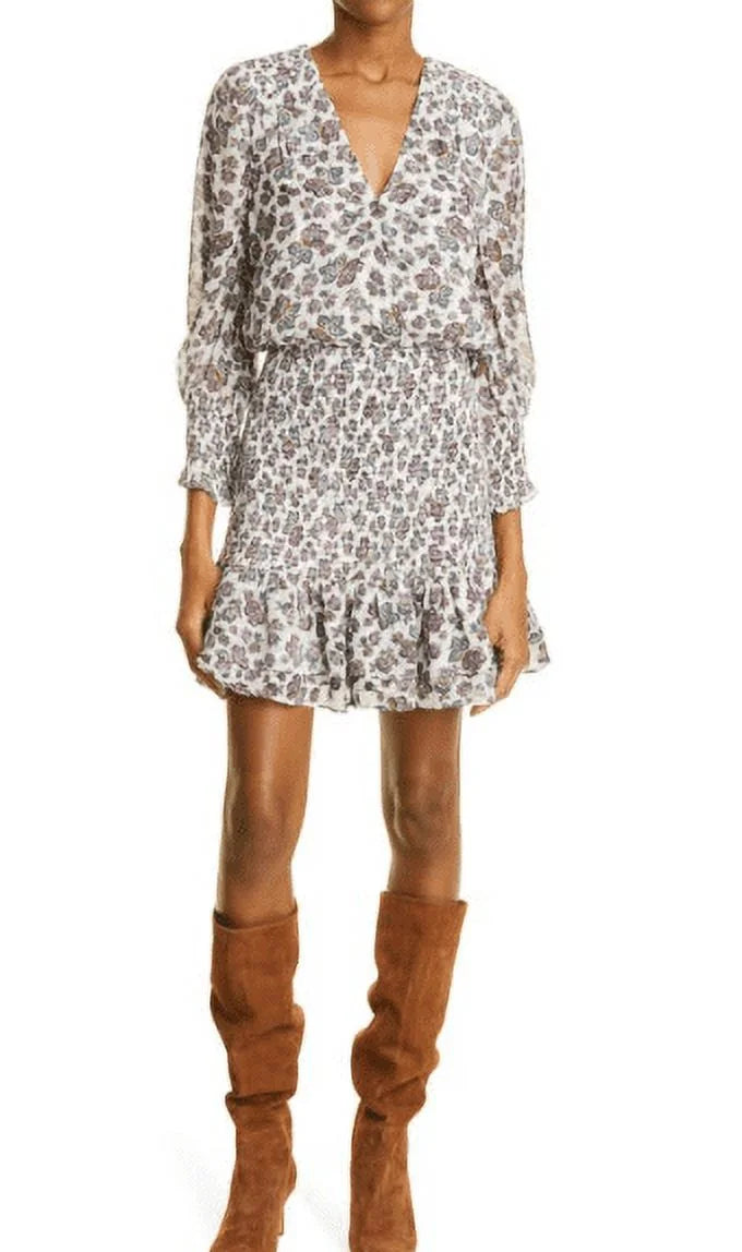 Smocked Saera Chiffon Floral Print 2 Minidress, Veronica Women's Beard