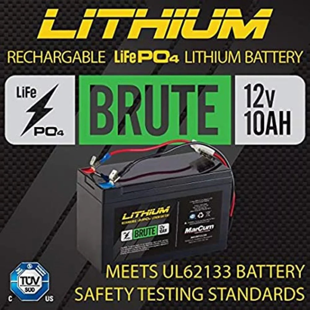 3 Brute Volt 10 with MarCum Charger 12 LiFePO4 Battery Amp Amp