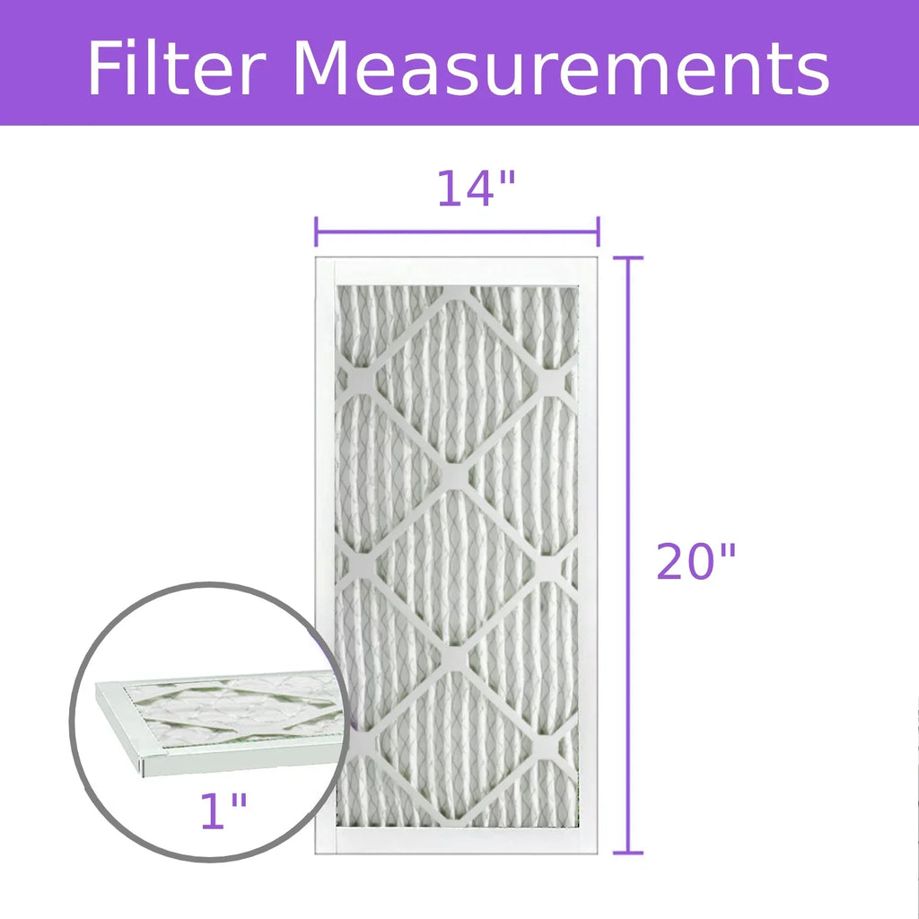 Pack) 14x20x1, 8, Pleated Extended Purolator Filter, Surface Air (6 Mechanical MERV DMK80