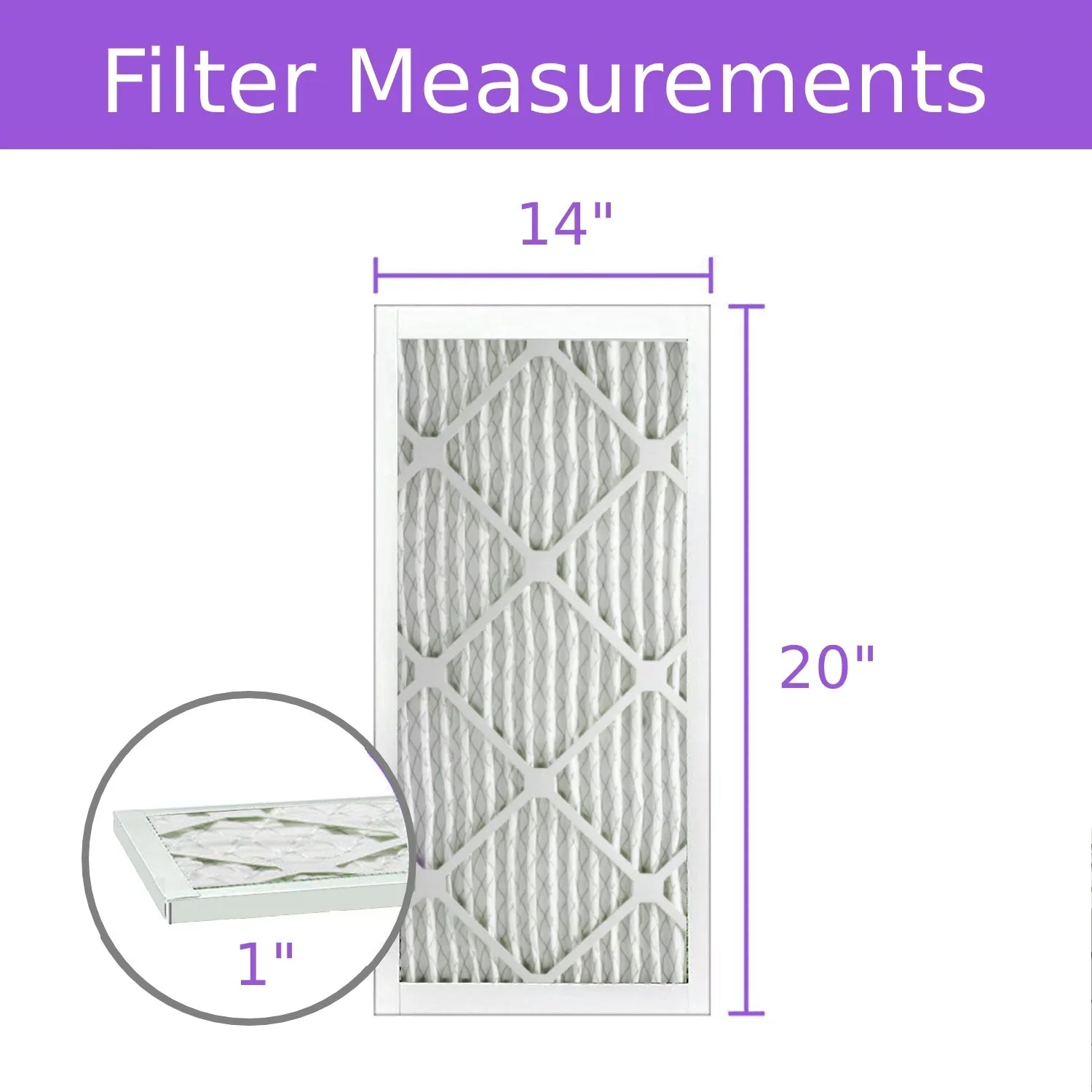 Pack) 14x20x1, 8, Pleated Extended Purolator Filter, Surface Air (6 Mechanical MERV DMK80