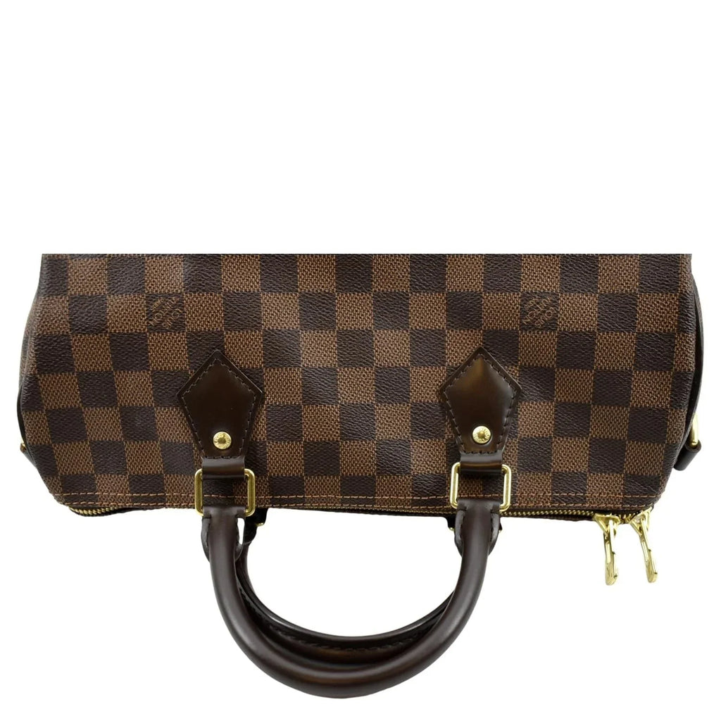 Shoulder Speedy LOUIS Pre-owned Bag Damier Ebene Bandouliere Brown VUITTON 30