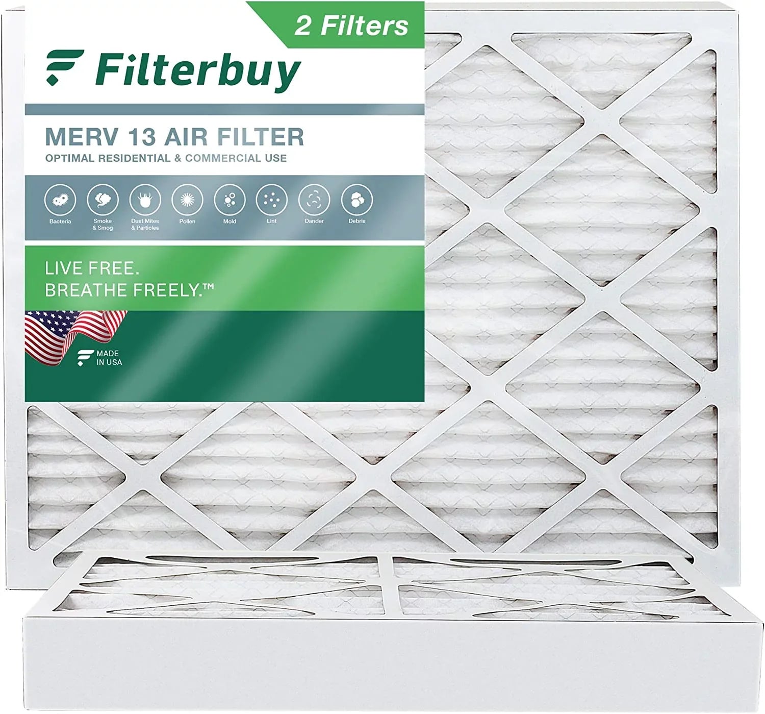 Filters AC MERV HVAC Furnace Air Filterbuy (2-Pack) Pleated 13 12x18x4