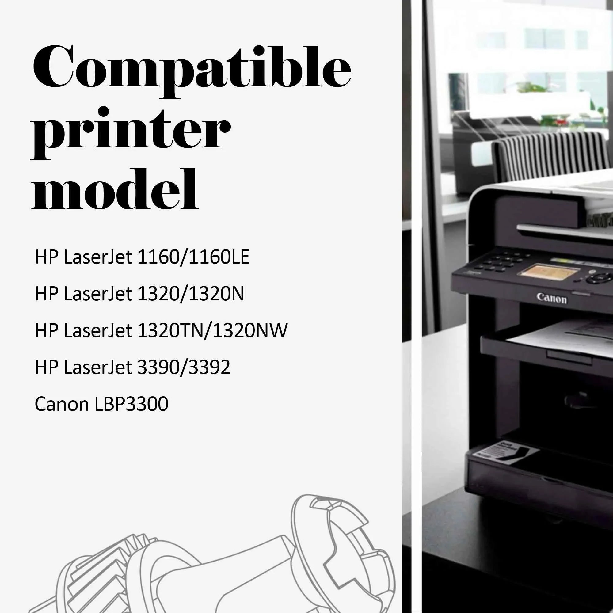 P2014n Pack£¬3000 P2015 toner 49A Pages) Q5949A 1320n HP H-Party Toner Printer 1320nw Compatible Toner Cartridge 1320tn 1320 for P2015d P2014 (Black£¬1 49a