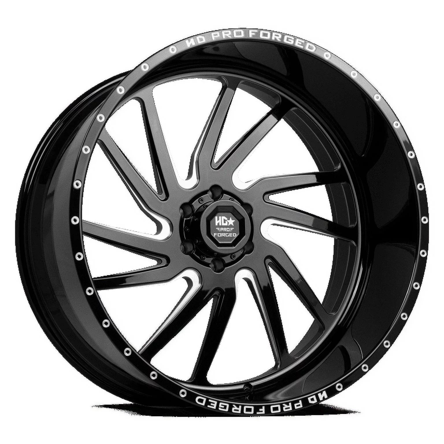 Gloss HD 8X165 LUXXX -44ET Black 1 FORGED LHD 22X12 Milled PRO 122.1CB Wheel HORNET