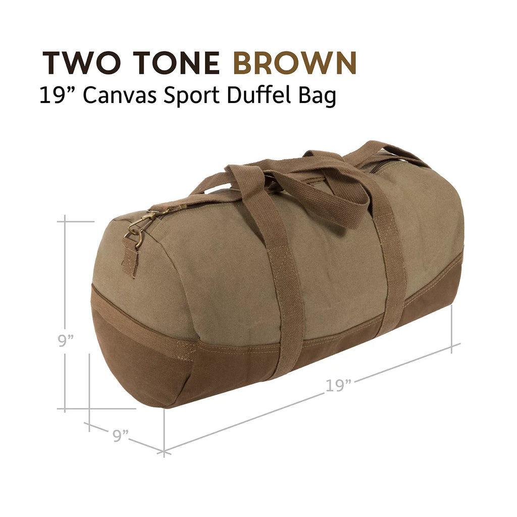 F Brown Duffel Up the Sport Travel Beard Two 19" Bag Weekender Canvas Tone