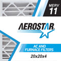 20x20x4 Air MERV x of 4 Box x Filter, Aerostar 4, 20 20 11,