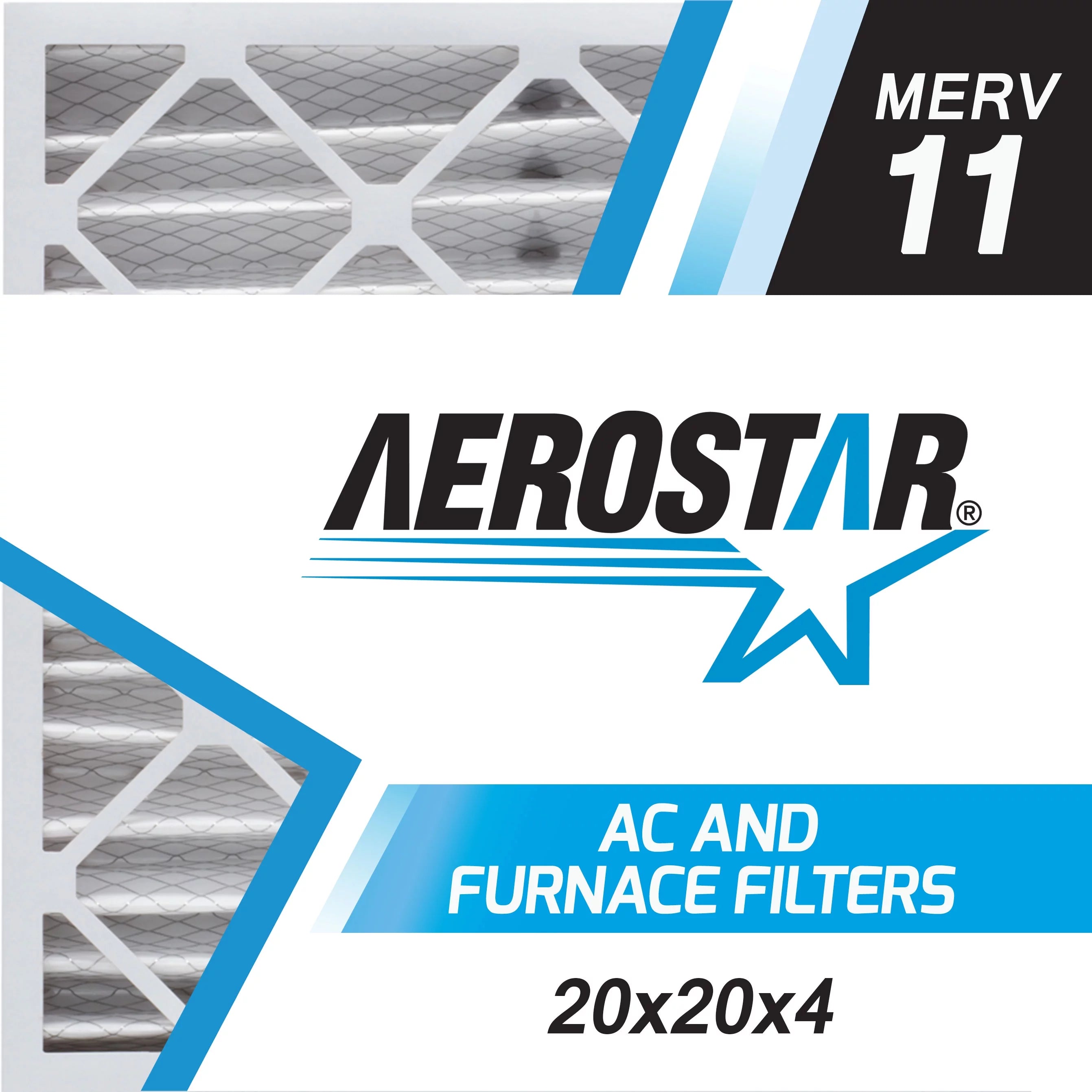 20x20x4 Air MERV x of 4 Box x Filter, Aerostar 4, 20 20 11,
