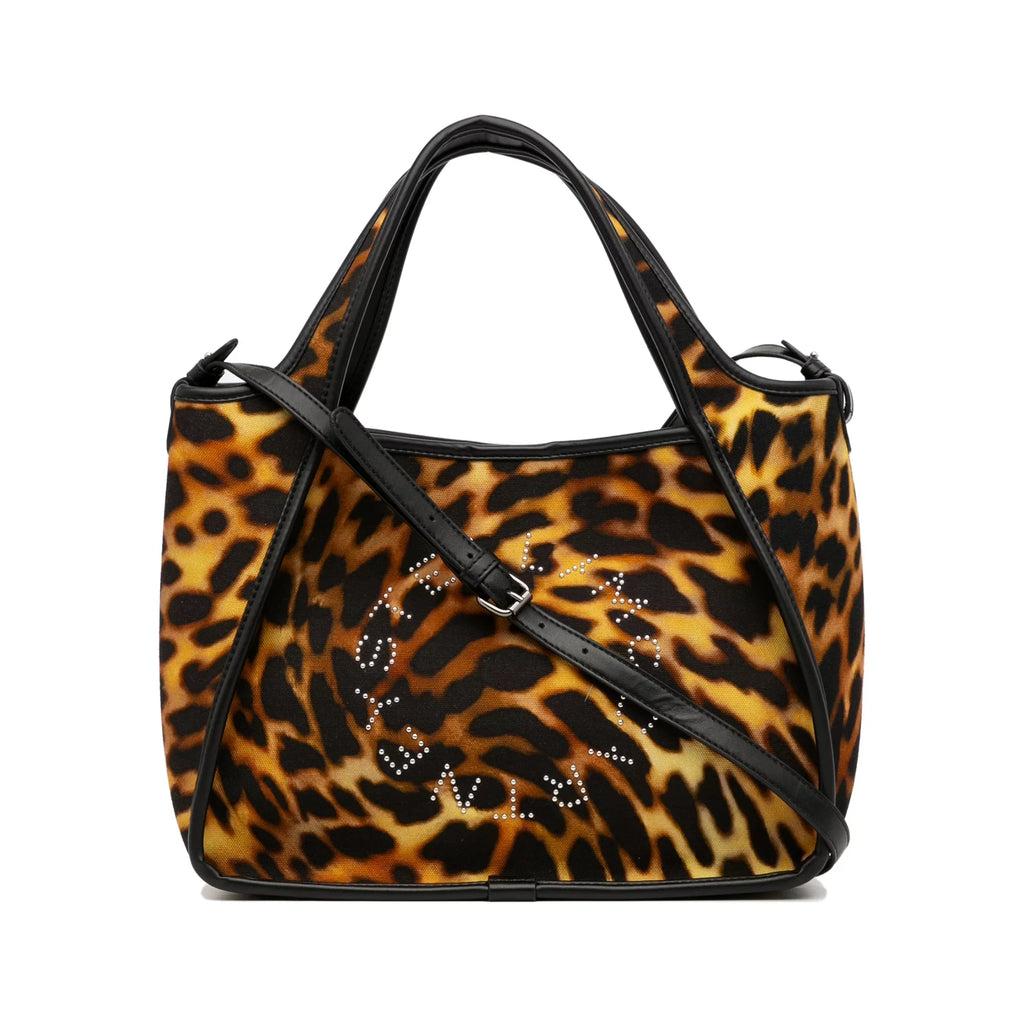Brown Unisex Authenticated Satchel Logo Canvas (Good) Stella Animal McCartney Fabric Pre-Owned Print