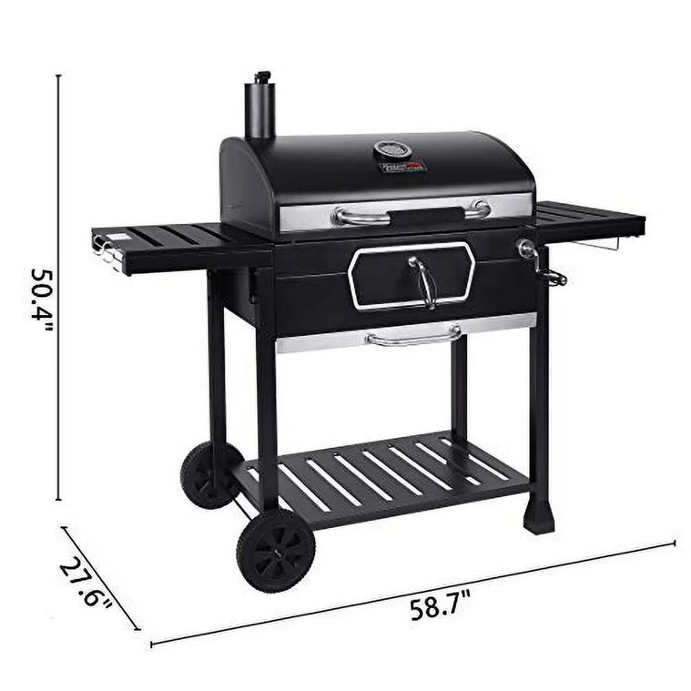 Picnic Smoker Charcoal Gourmet Patio Cooking, CD2030AN Deluxe Black, Grill, 30-Inch Backyard Camping BBQ Large Royal
