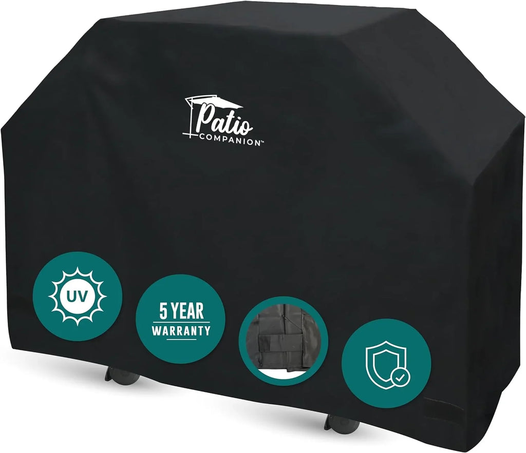 Warranty, King, Blocking Patio Inch Gas Weber, Heavy-Grade Year UV 65 and Companion Weather 5 Professional, Broil, Material, Resistant, Black Broil Cover, Char Grill Waterproof for Grill BBQ Cover