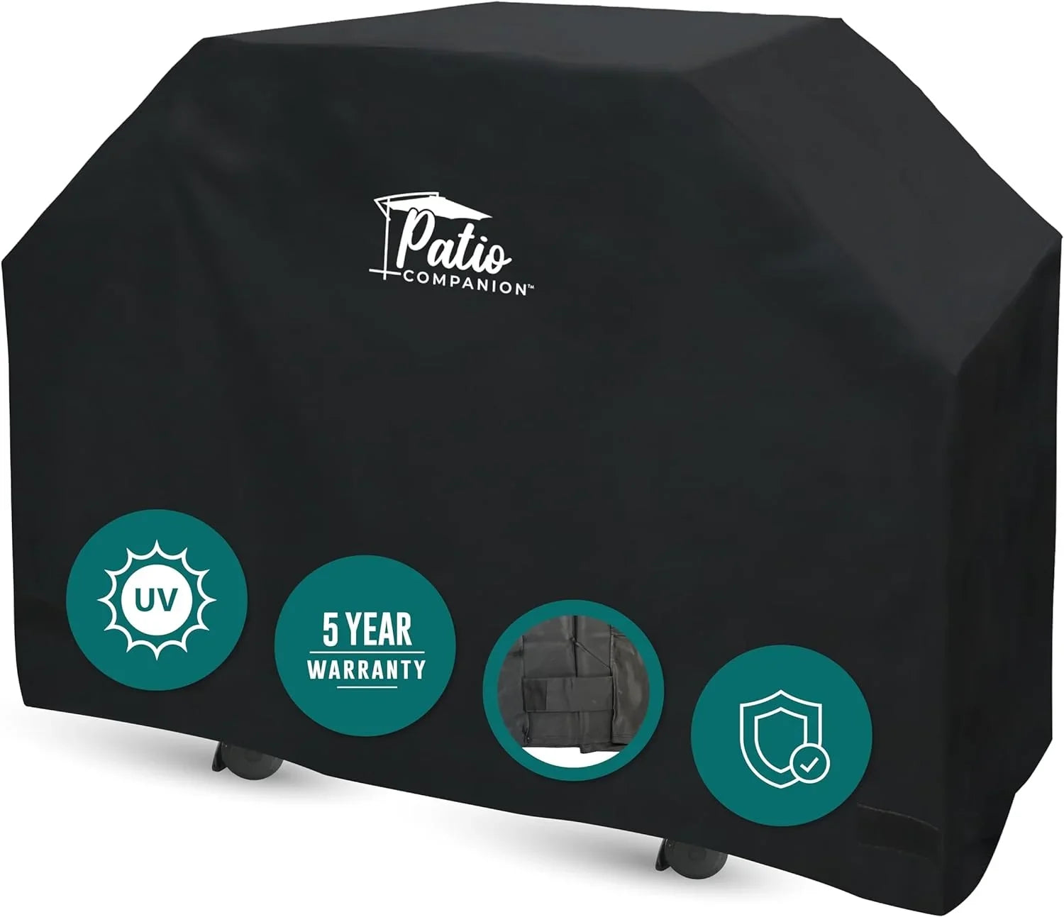 Warranty, King, Blocking Patio Inch Gas Weber, Heavy-Grade Year UV 65 and Companion Weather 5 Professional, Broil, Material, Resistant, Black Broil Cover, Char Grill Waterproof for Grill BBQ Cover