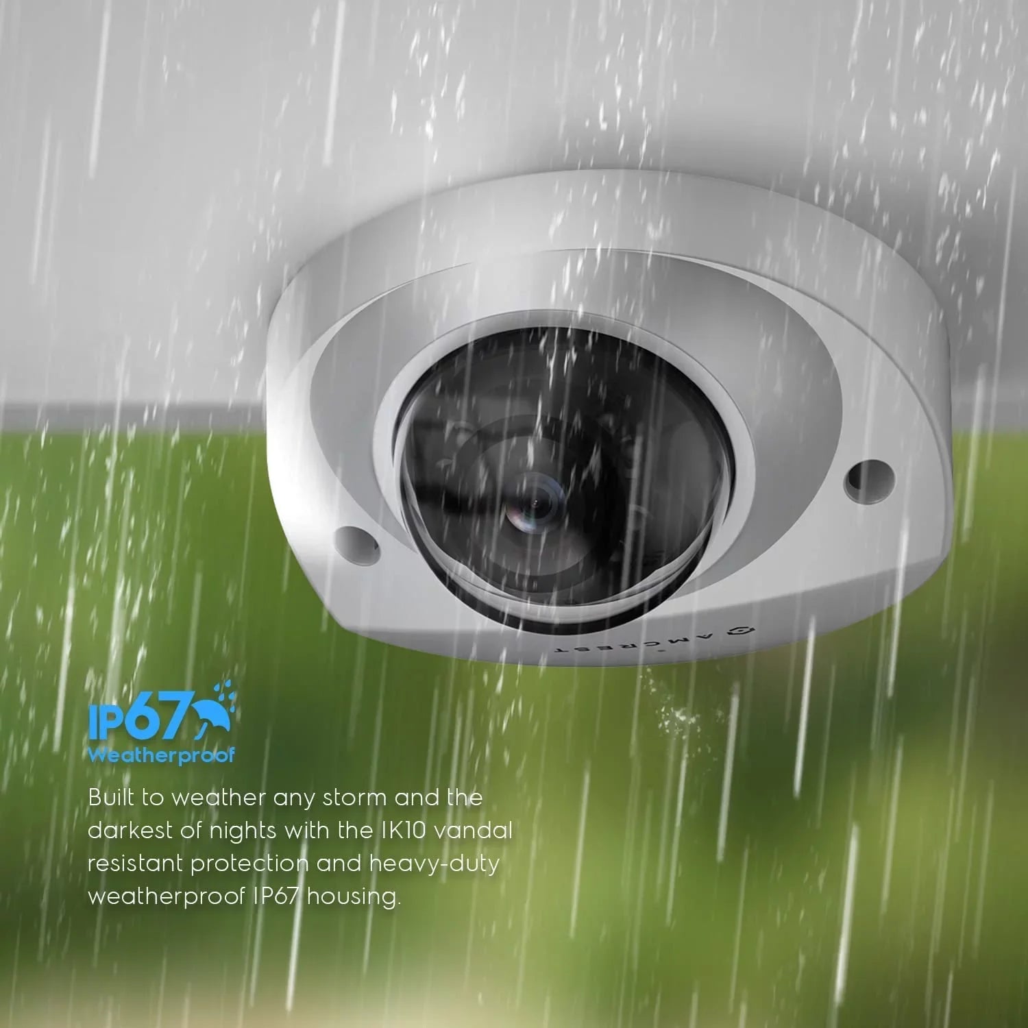 Amcrest Perimeter Vision, IP5M-W1150EW-AI PoE Built-in IP Microphone, AI FOV, Wedge Vehicle Security 5-Megapixel Human 98ft Camera Night IP Camera, Detection, Outdoor, 5MP@20fps & 130¡ã Protection,
