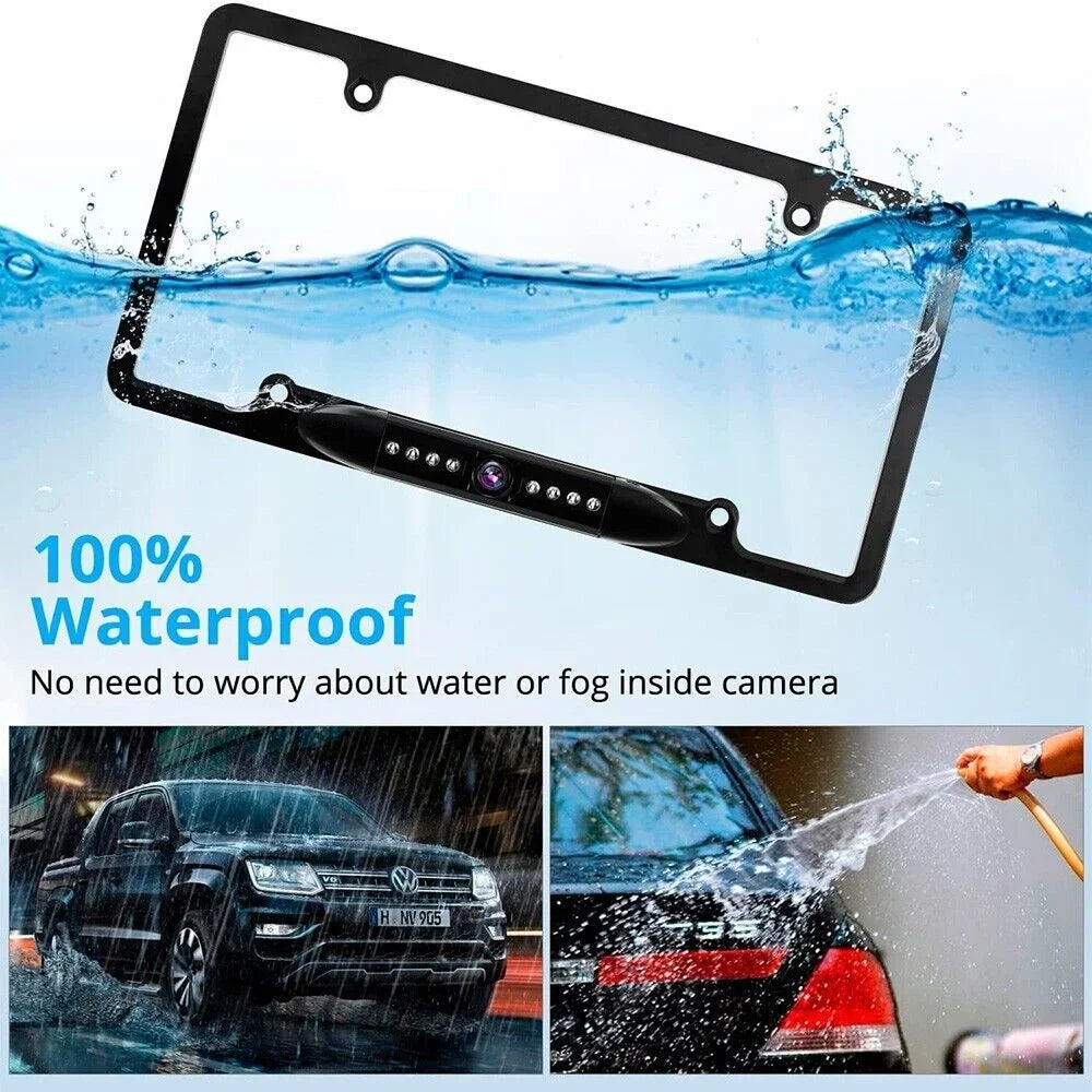 License Kit LED 8 Universal Rear Reverse Backup Plate View HD Camera Waterproof